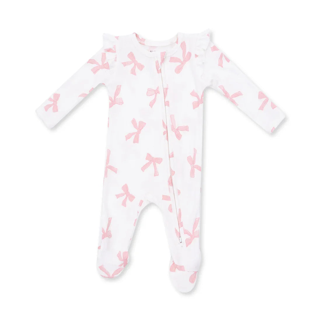Angel Dear 2 Way Zipper Ruffle Sleeve Footie in Pretty Bows