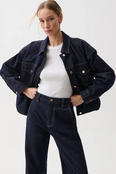 Pistola Bibi Blouson Denim Jacket in Nightfall
