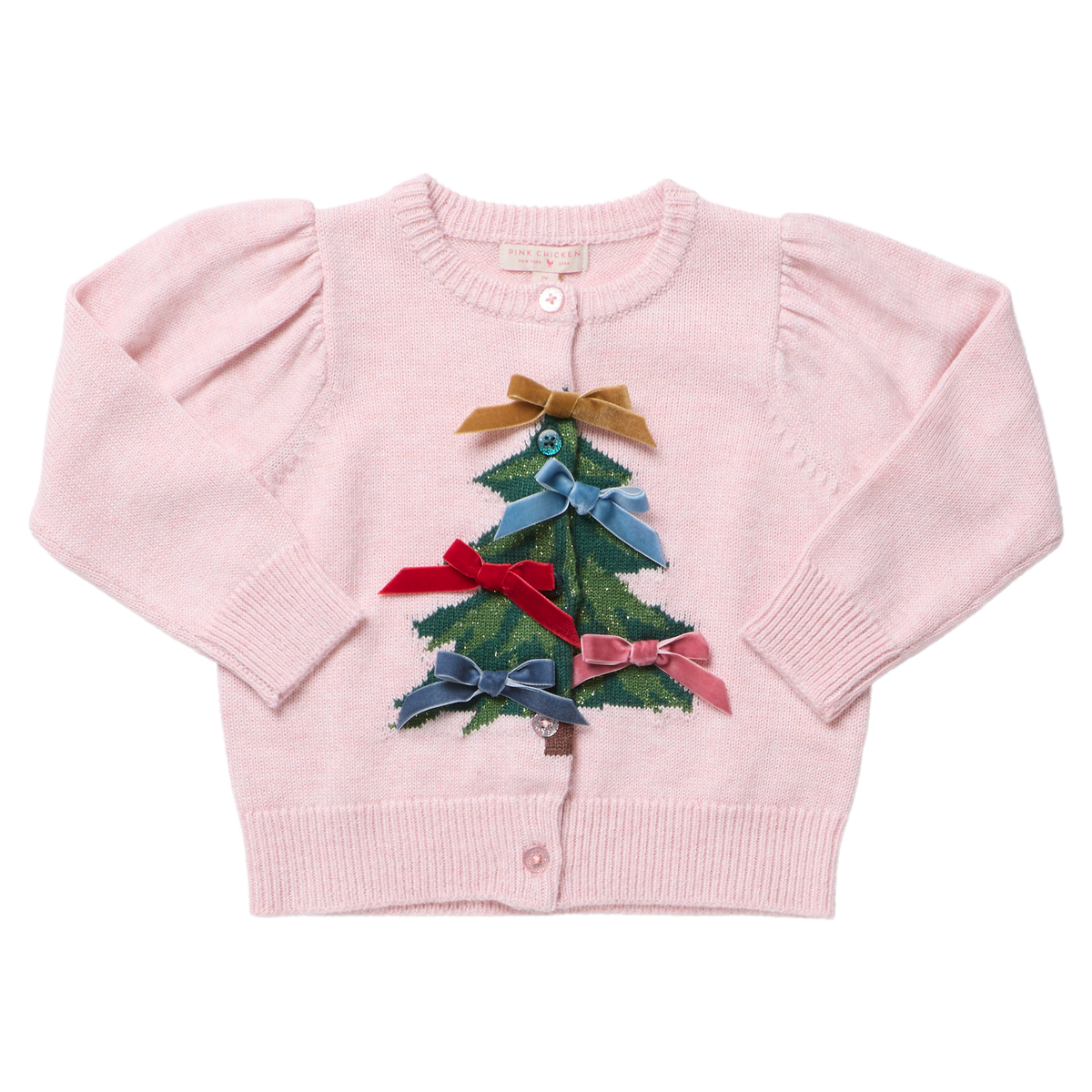 Pink Chicken Girls Constance Sweater in Pink Tree Bows
