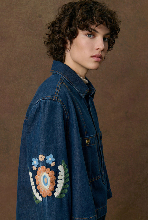 Louise Misha Ila Blouse in Indigo