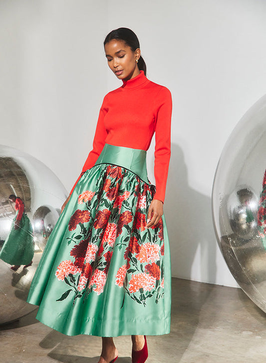 Hunter Bell Nolita Skirt in Evergreen Conservatory