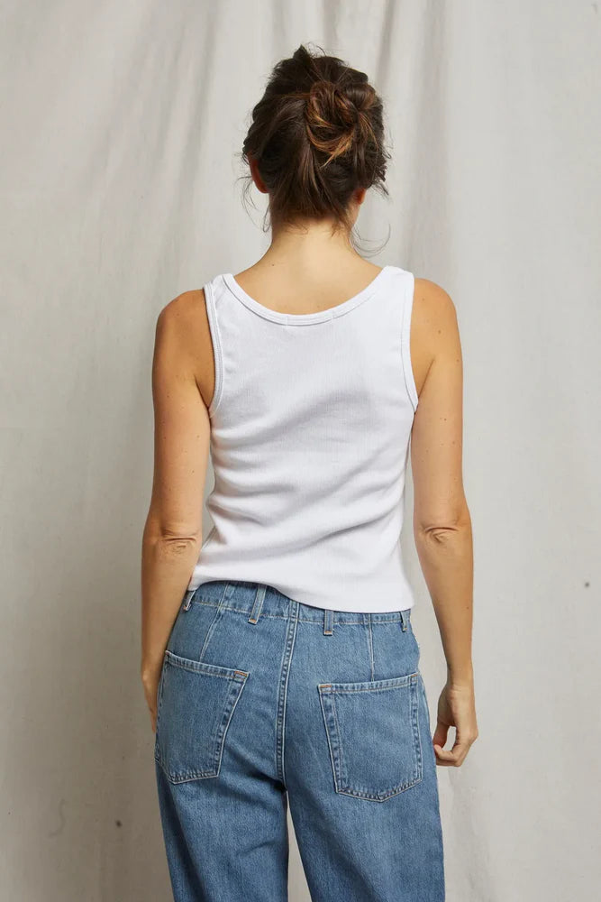 perfectwhitetee Maria V-Neck Rib Tank - Multiple Colors!