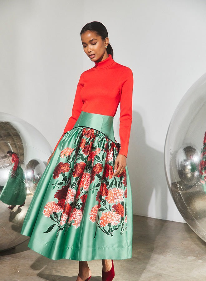 Hunter Bell Nolita Skirt in Evergreen Conservatory