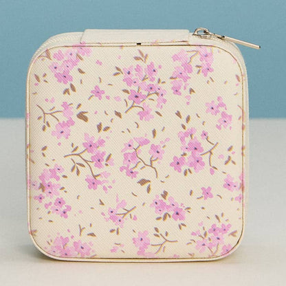Frem Pink Flower Jewelry Travel Case