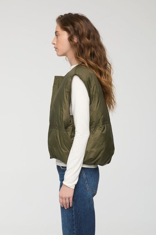 Pistola Catarina Nylon Puffer Vest in Ivy