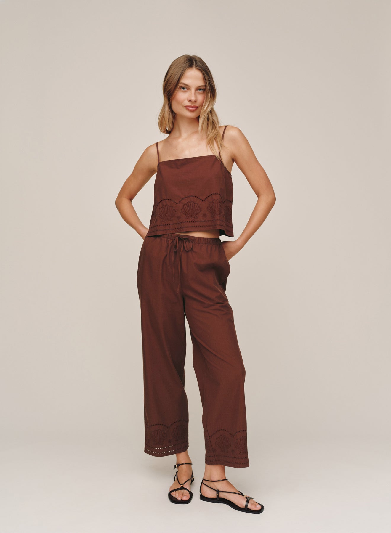 Bella Dahl Button Back Cami - Sea Glass Brown
