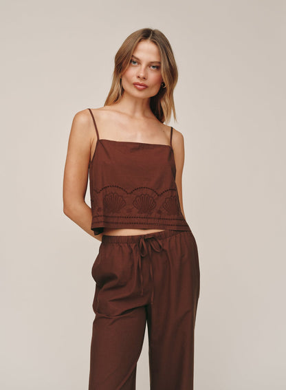 Bella Dahl Button Back Cami - Sea Glass Brown