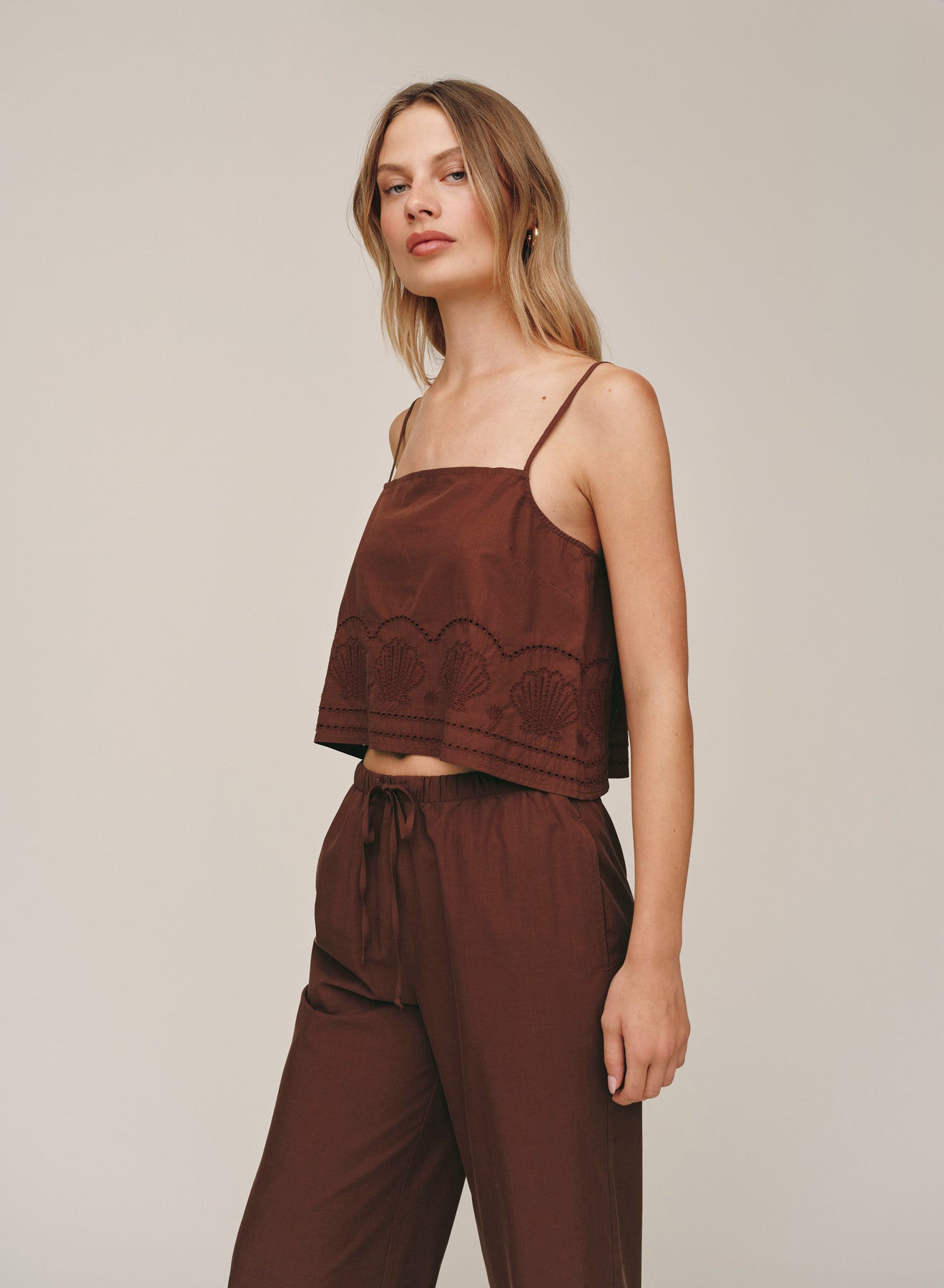 Bella Dahl Button Back Cami - Sea Glass Brown