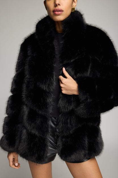 Generation Love Louisa Faux Fur Jacket in Black