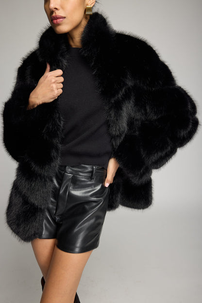 Generation Love Louisa Faux Fur Jacket in Black