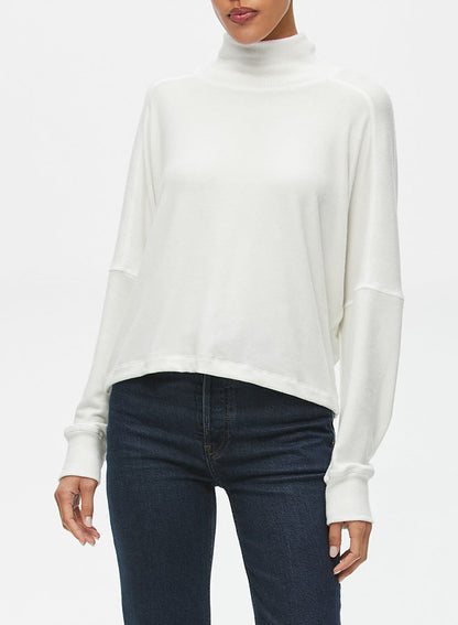 Michael Stars Frida Mock Neck Top in Chalk