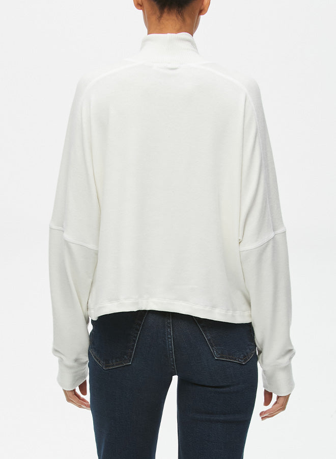 Michael Stars Frida Mock Neck Top in Chalk