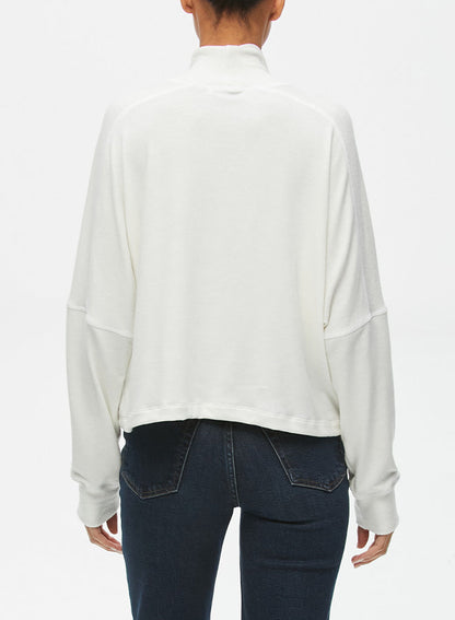 Michael Stars Frida Mock Neck Top in Chalk