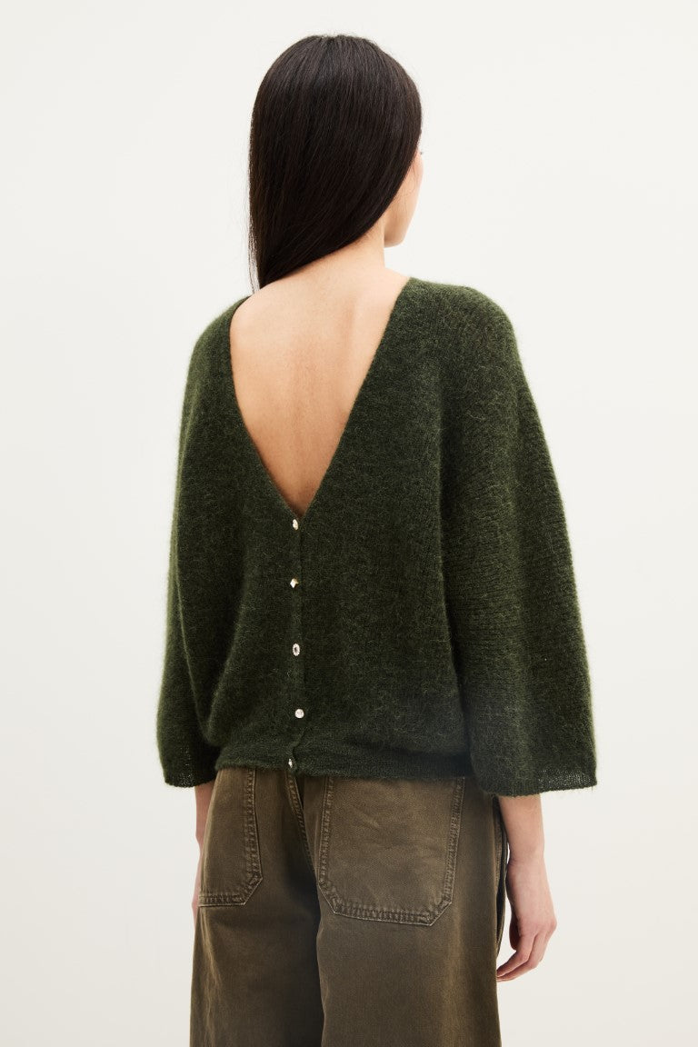 ba&sh Isaac Cardigan in Kaki