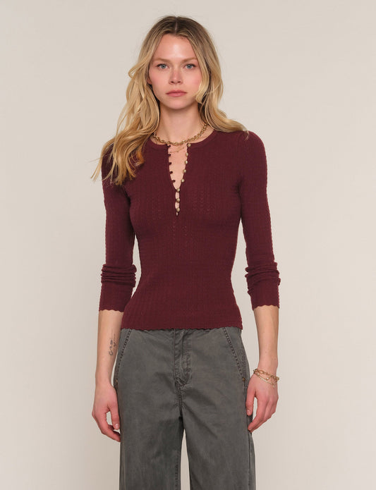 Heartloom Adette Top in Burgundy