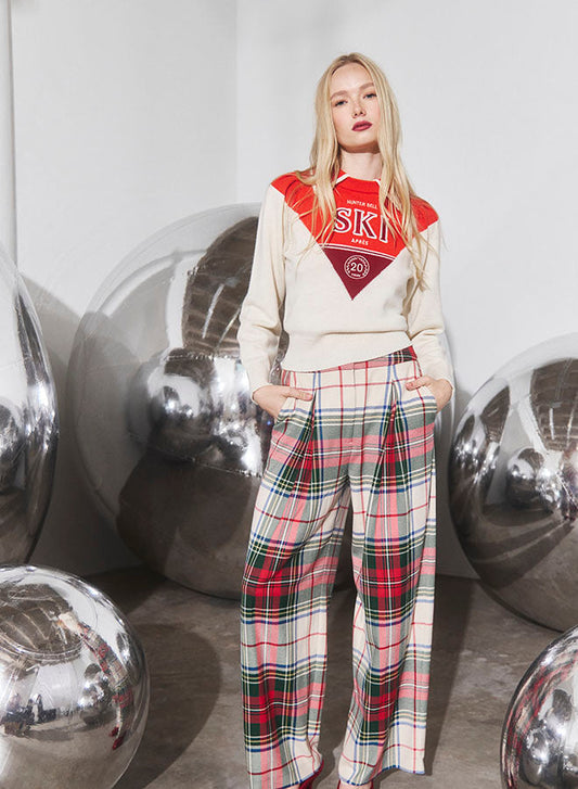 Hunter Bell Ridley Pant in Kensington Plaid Crimson