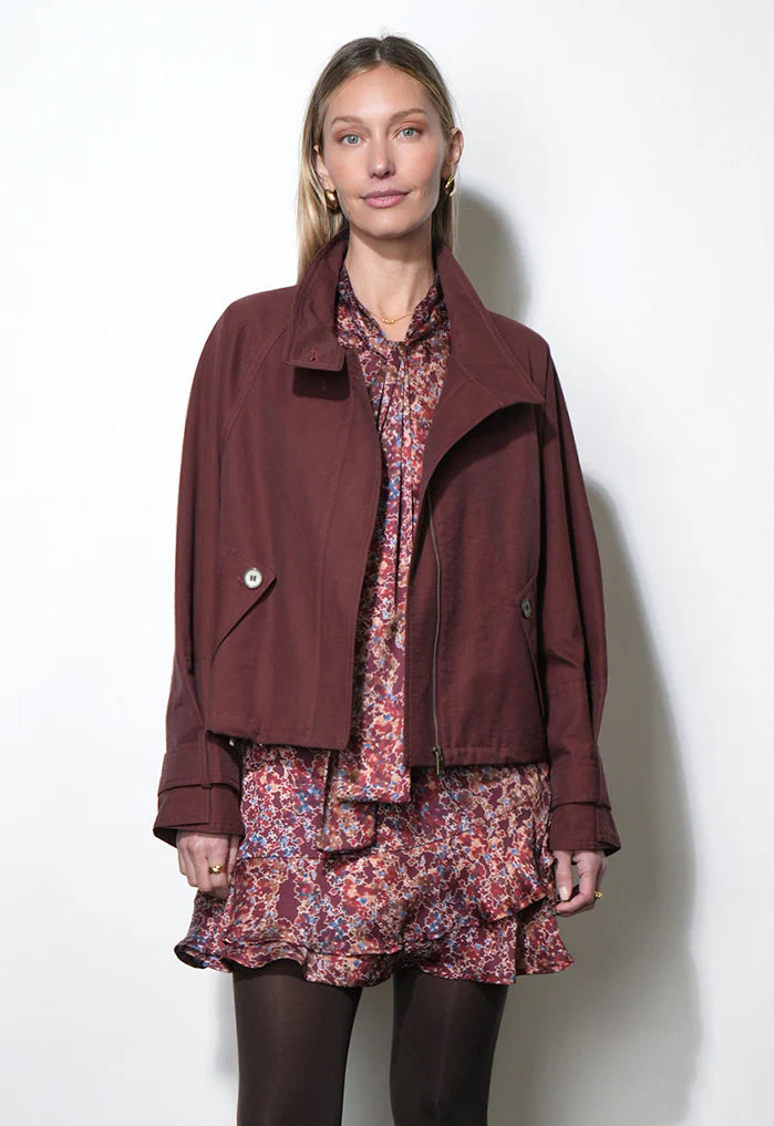 Greylin Eden Funnel Collar Oversized Jacket