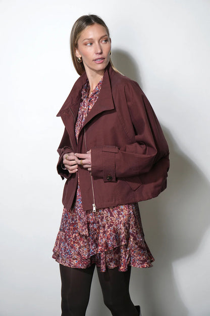 Greylin Eden Funnel Collar Oversized Jacket