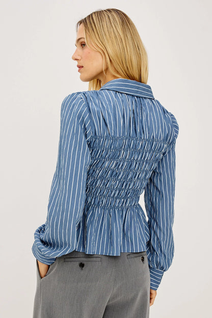 Rails Bradshaw Top in Washed Indigo Stripe