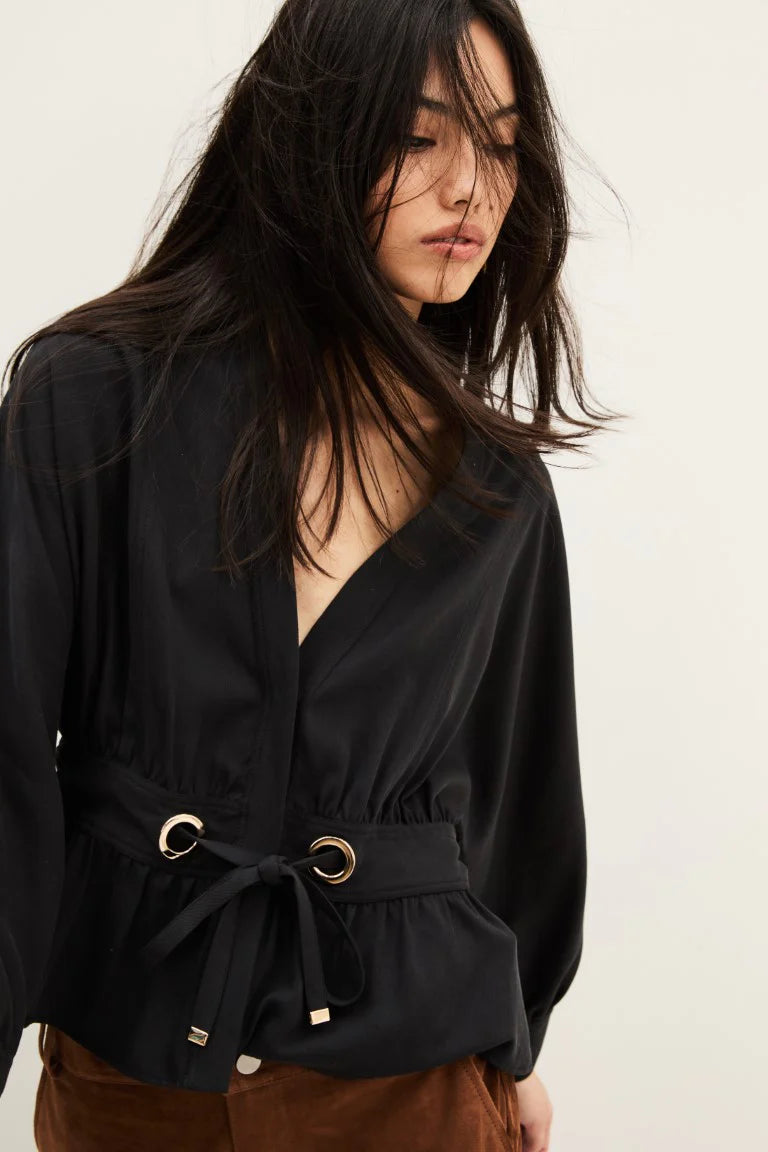 ba&sh Precila Top in Carbone