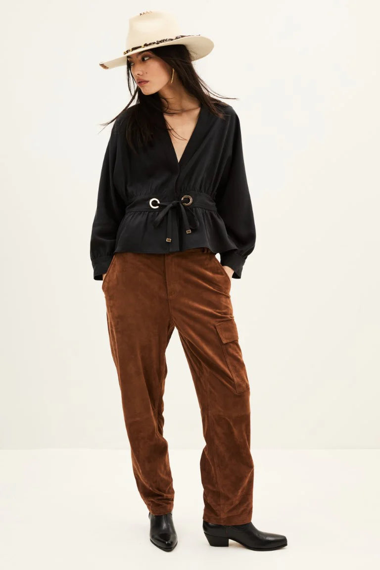 ba&sh Precila Top in Carbone