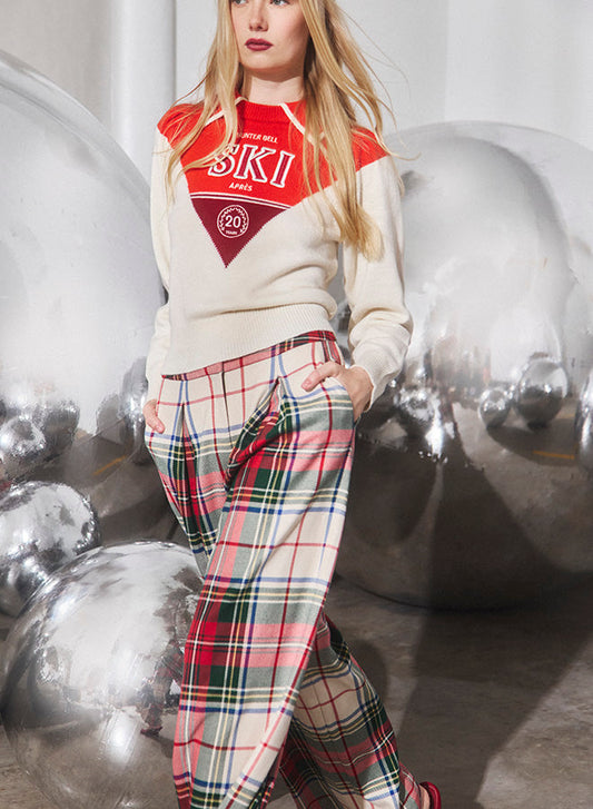 Hunter Bell Ridley Pant in Kensington Plaid Crimson