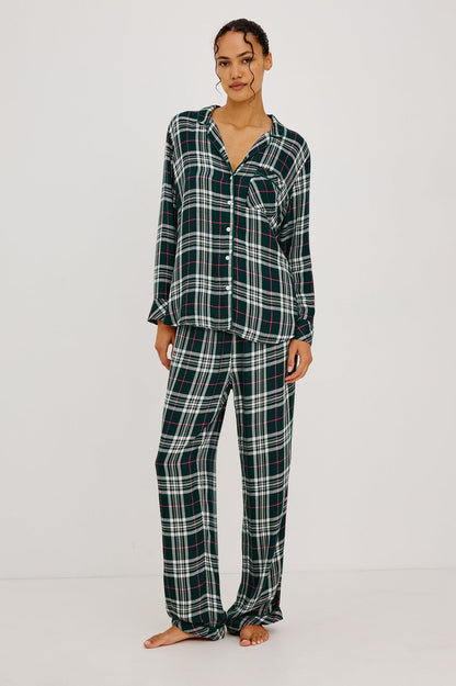 Rails Luna Pajama Set in Evergreen Fuschia