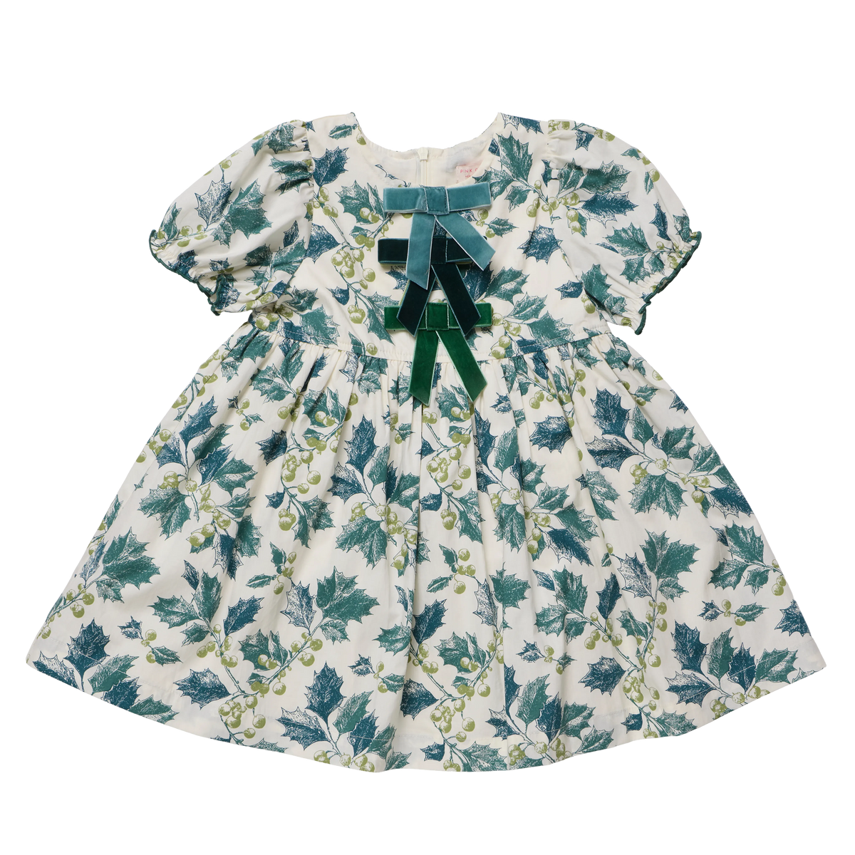 Pink Chicken Girls Hermione Dress in Green Holly