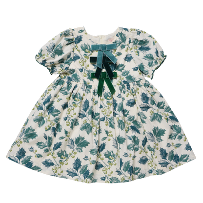 Pink Chicken Girls Hermione Dress in Green Holly