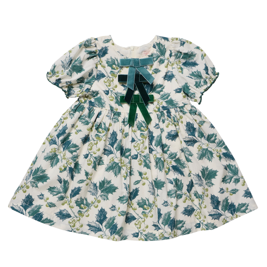 Pink Chicken Girls Hermione Dress in Green Holly