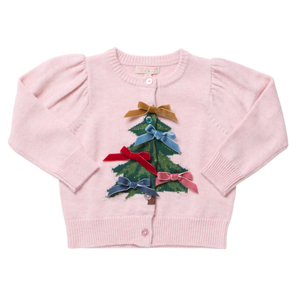 Pink Chicken Girls Constance Sweater in Pink Tree Bows