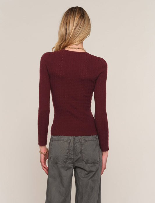 Heartloom Adette Top in Burgundy