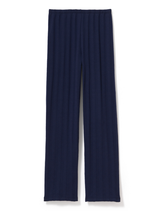 Petite Plume Women's Pointelle Pants In Navy