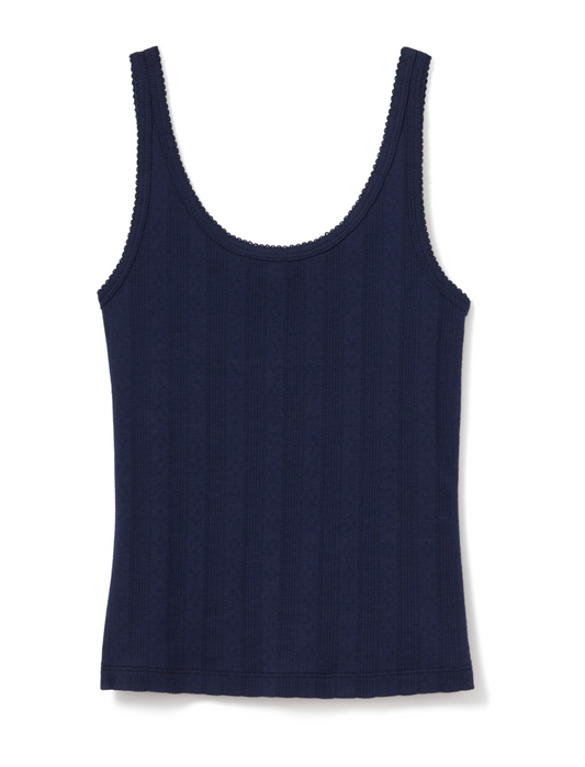 Petite Plume Women's Pointelle Tank In Navy