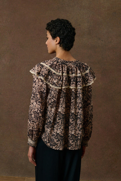 Louise Misha Nicole Blouse in Black Blooming Woods