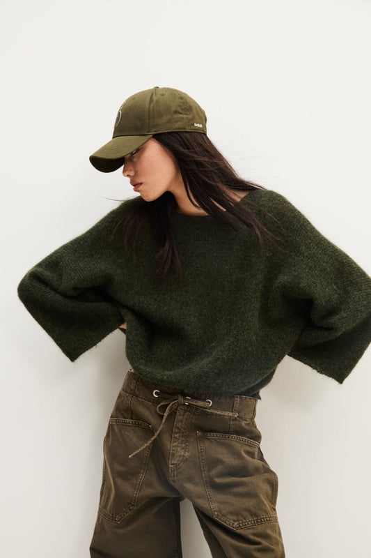 ba&sh Isaac Cardigan in Kaki