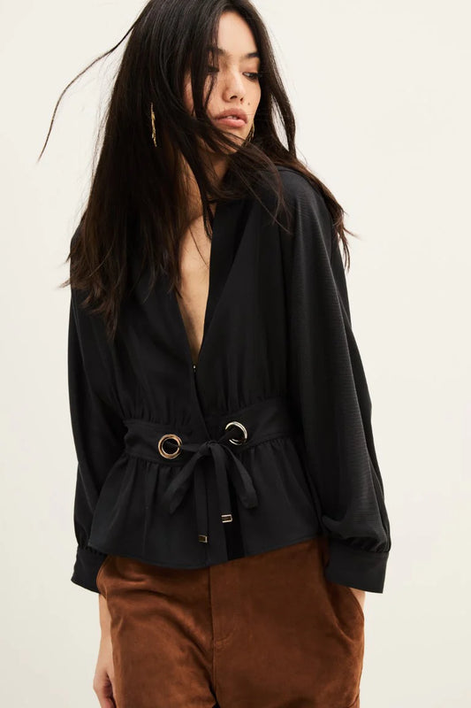 ba&sh Precila Top in Carbone