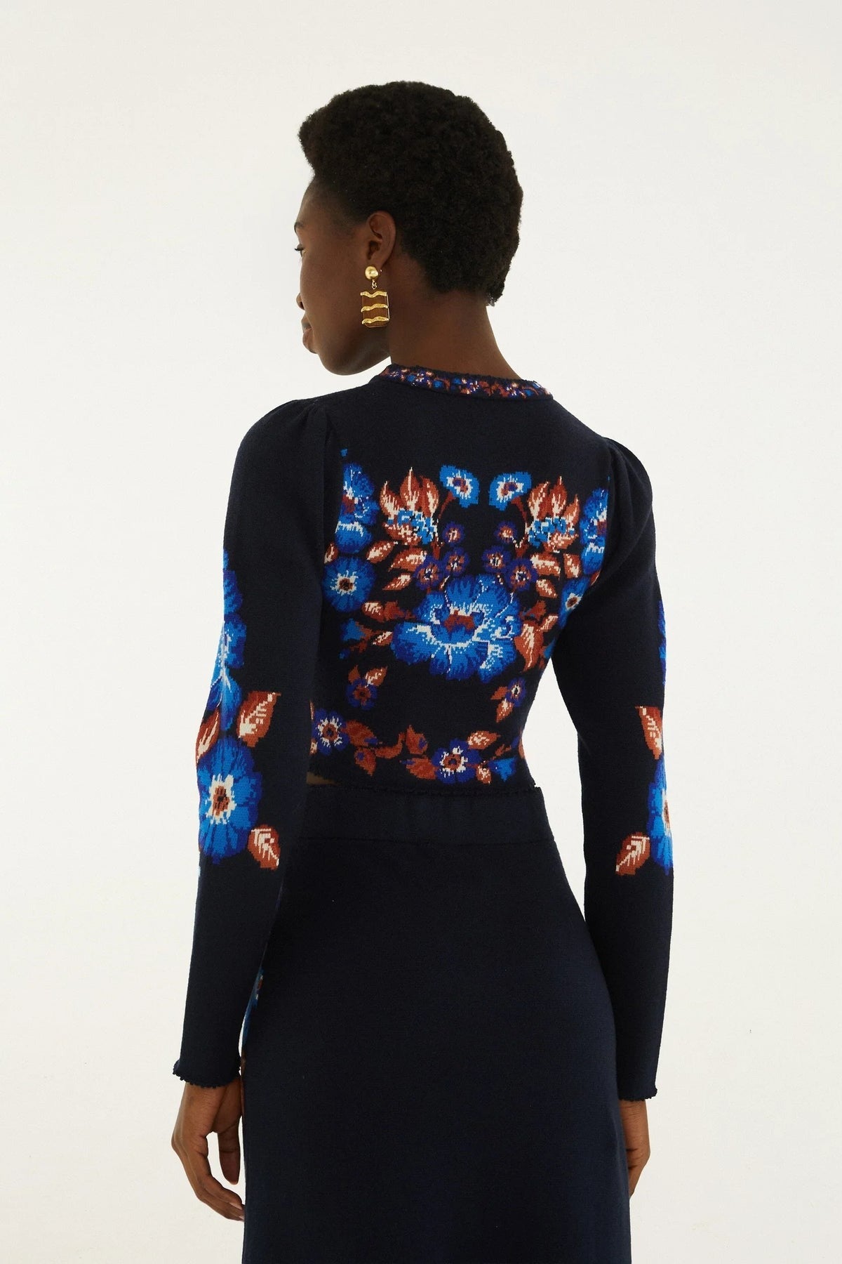 Farm Rio Knit Top in Bow Garden Blue