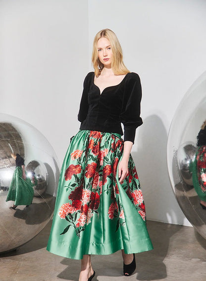 Hunter Bell Nolita Skirt in Evergreen Conservatory