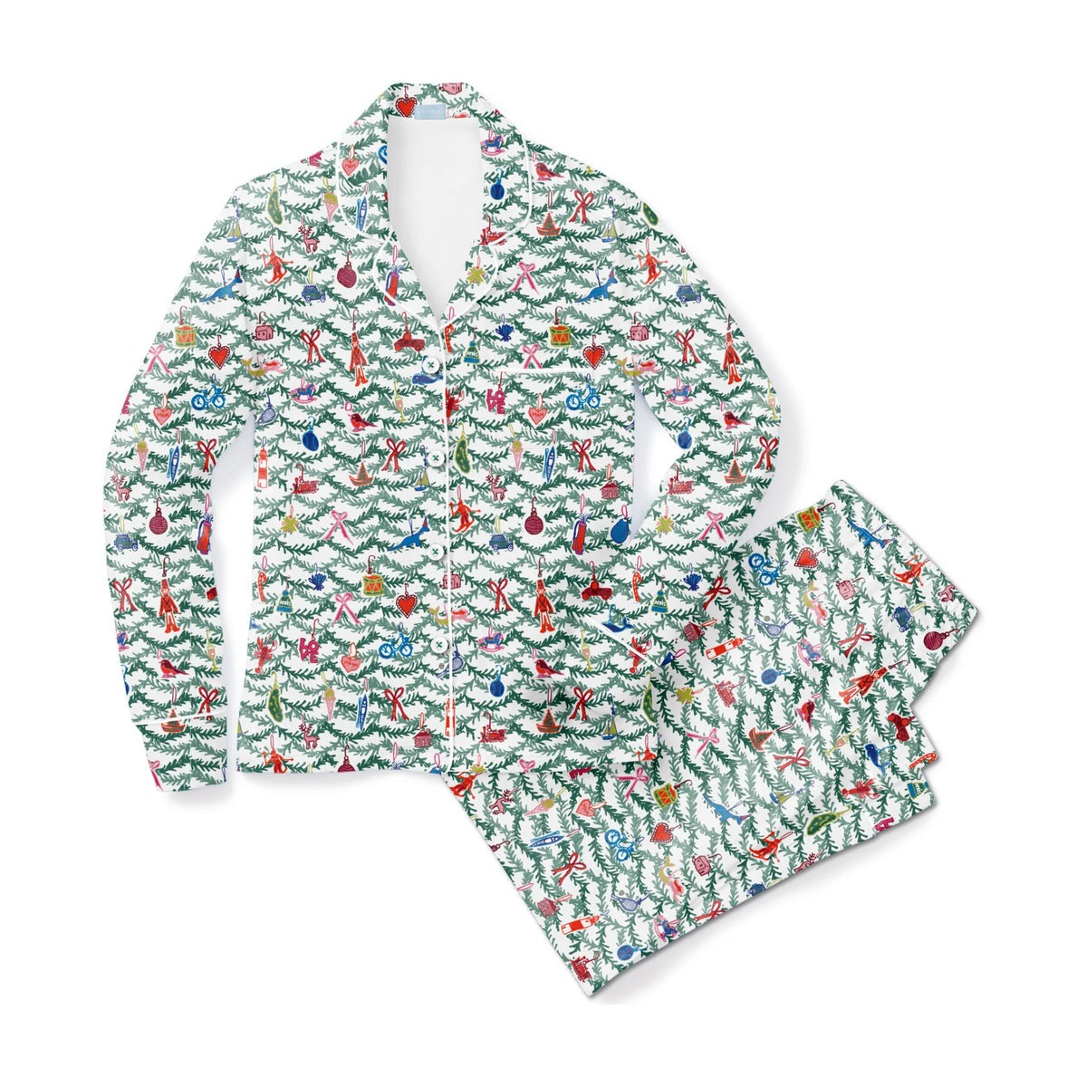 Joy Street Women's Long Pajama Set in Oh Christmas Tree