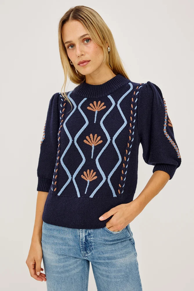 Rails Addy Sweater in Floral Cables